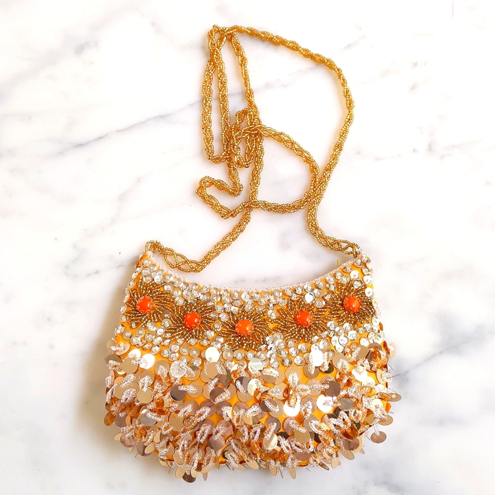 NWT. Handmade evening bag purse with beads etc.